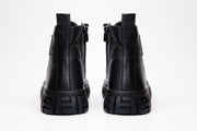 The Taco Black Leather Casual Lace-Up Boot with a Zipper