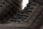 The Riga Black Suede Leather Casual Lace-Up Boot with a Zipper