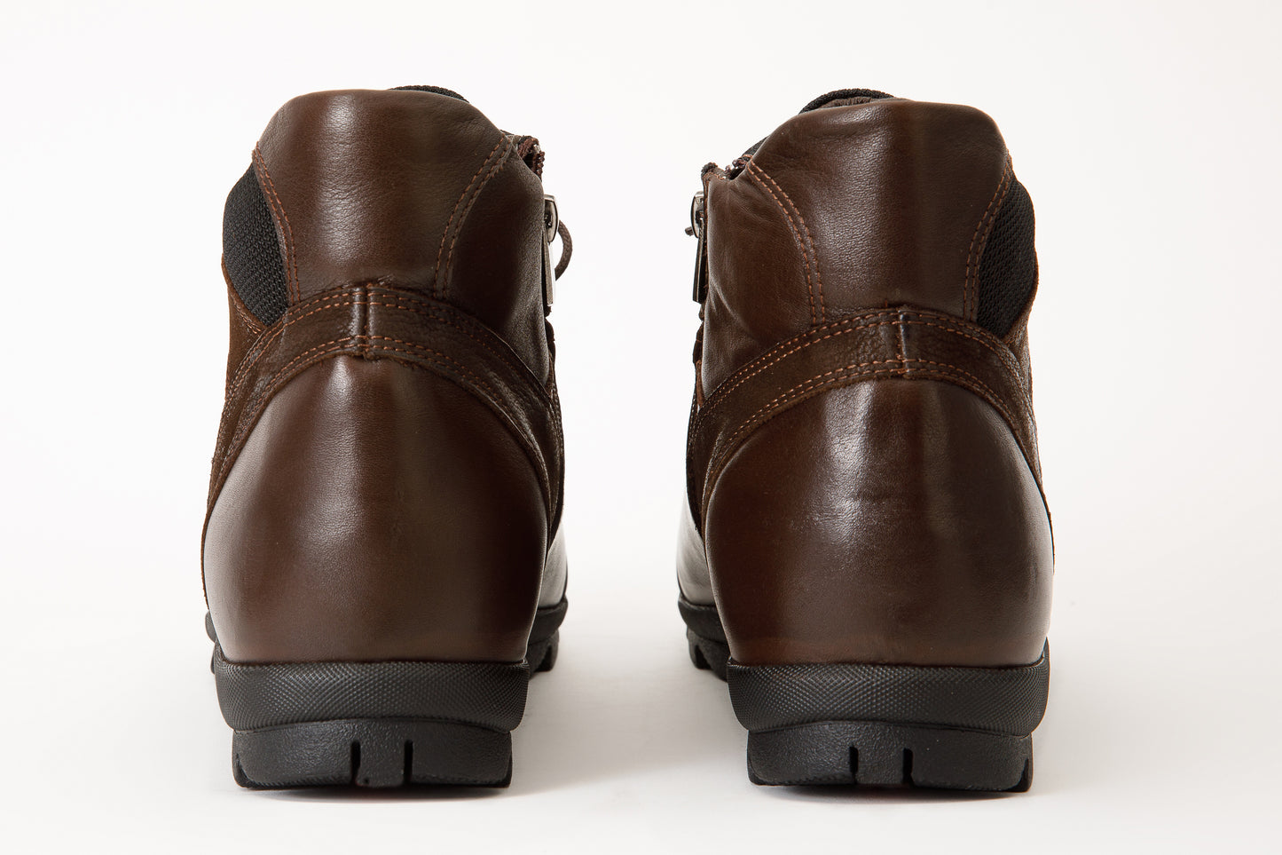 Bota informal con cordones y cremallera para hombre de cuero marrón Houston