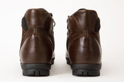 The Houston Leather Brown Lace-Up Casual Boot with a Zipper