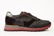 The Helsinki Black & Red Leather Sneaker