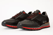 The Helsinki Black & Red Leather Sneaker