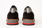 The Helsinki Black & Red Leather Sneaker