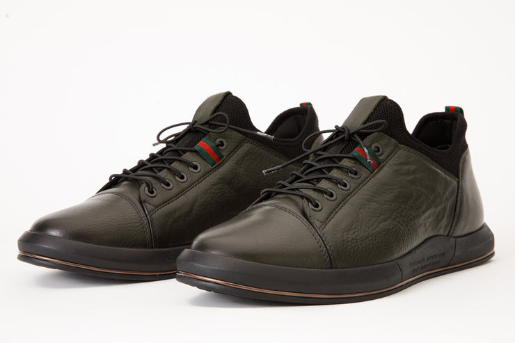 The Hoxton Green Leather Sneaker
