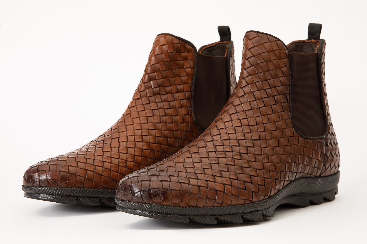 The Luxpre Tan Leather Handwoven Casual Chelsea Men Boot Final Sale!