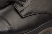 The Ottova Black Leather Lace-Up Sneaker Boot with a Zipper