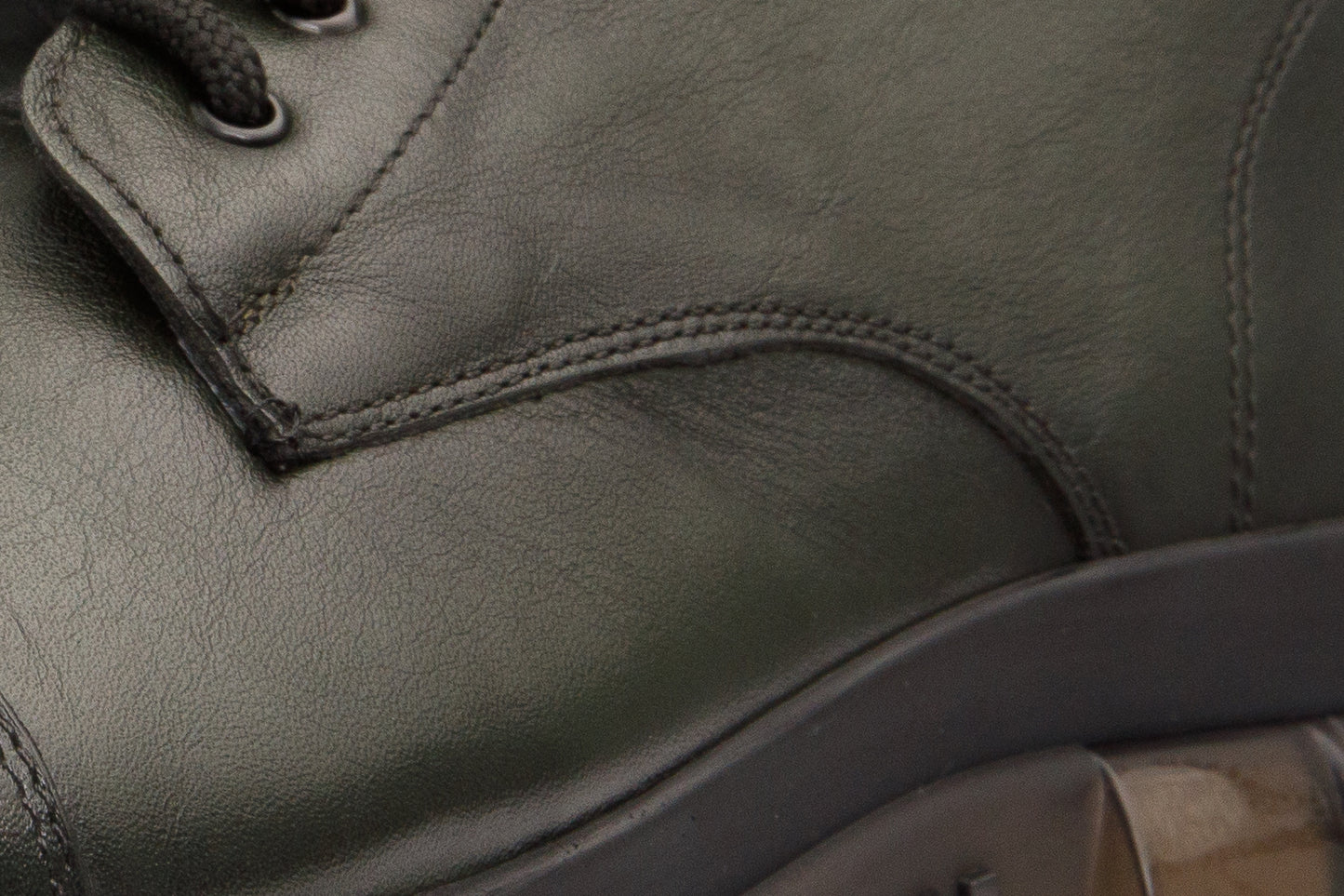 Zapatillas de deporte con cordones y cremallera de cuero verde Ottova para hombre