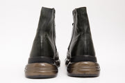 The Ottova Green Leather Lace-Up Sneaker Boot with a Zipper