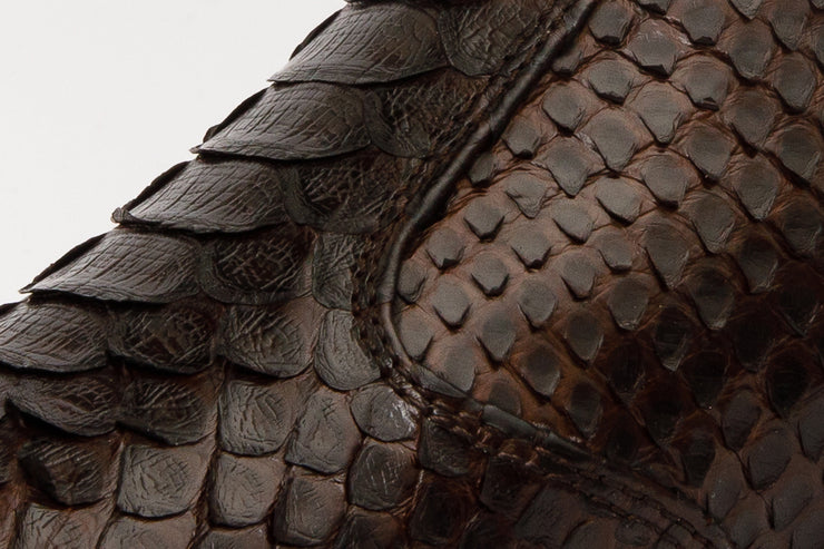 The Boss Brown Pythn Snk Zip-Up Leather Boot Limited Edition