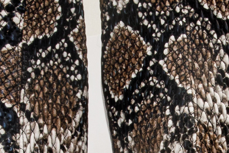 The Moengo Black Leather Leopard Knee High Women Boot