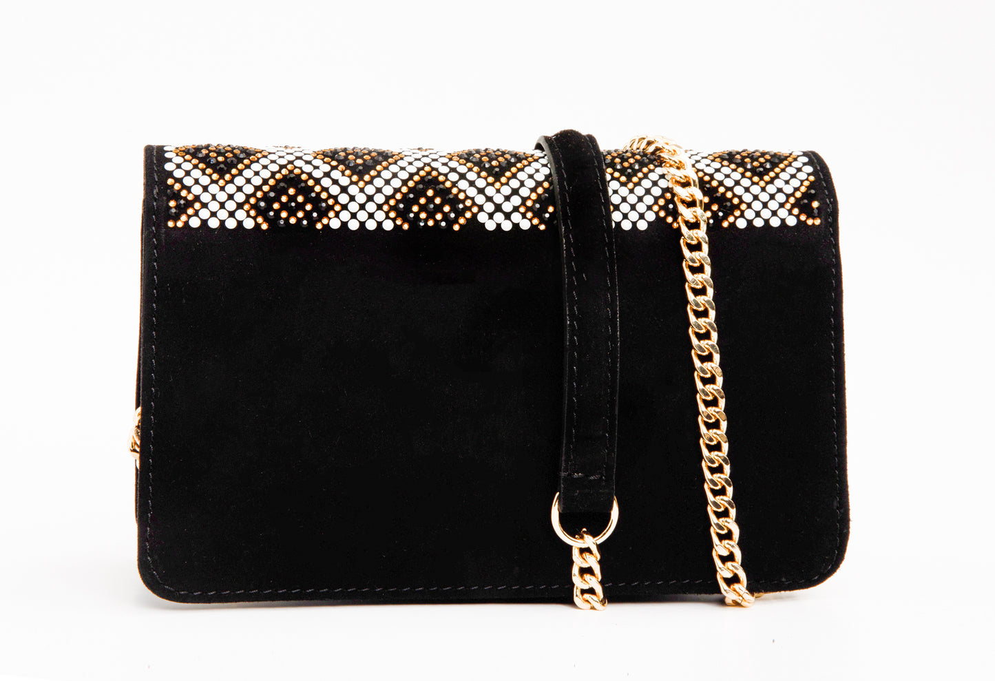 The Nampula Black Glitter Leather Handbag