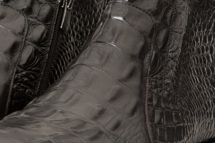The Randor Black Leather Side-Zip Dress Ankle Boot