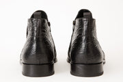 The Randor Black Leather Side-Zip Dress Ankle Boot