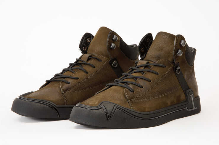The Varenna Green Leather Casual Boot