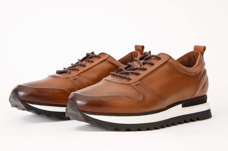 The Barnett Tan Leather Sneaker