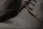 The Albury Black Cap-Toe Derby Lace-Up Boot with a Zipper