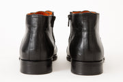 The Albury Black Cap-Toe Derby Lace-Up Boot with a Zipper