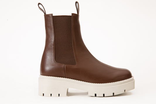 Bota de piel marrón Olga ¡VENTA FINAL!