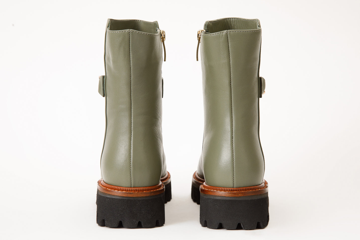 The Nassau Green Leather Ankle Women  Boot