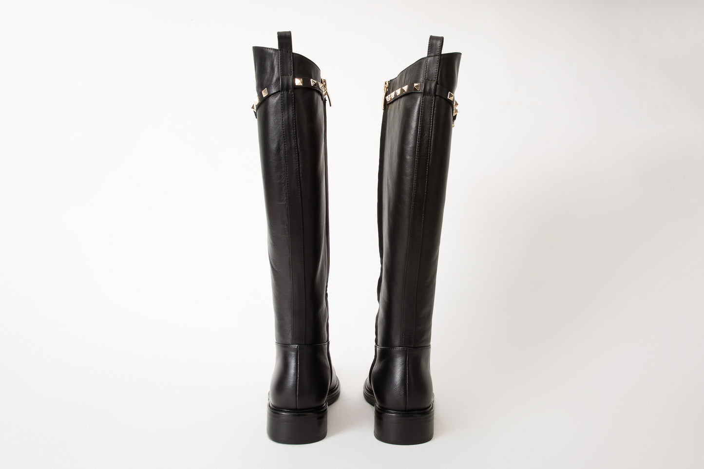 The Rica Black Leather Knee High Women Boot