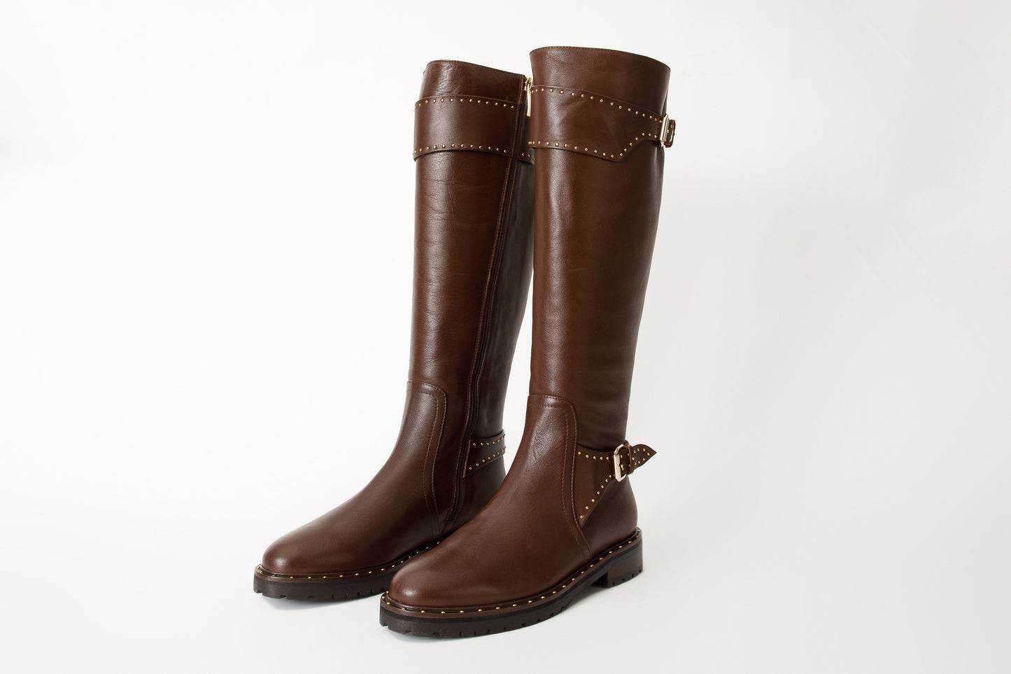 The Sariyer Brown Leather Knee High Women Boot