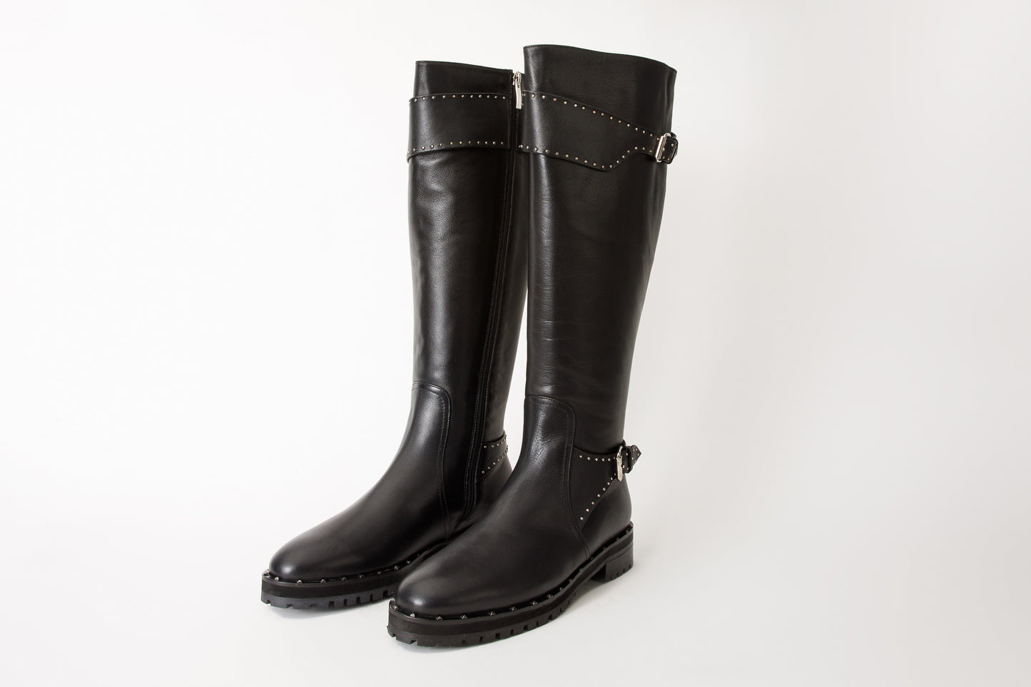 Bota hasta la rodilla de cuero negro para mujer de Sariyer