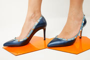 The Tikapur Blue Leather Pump