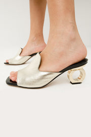 The Tory Gold Leather Sandal