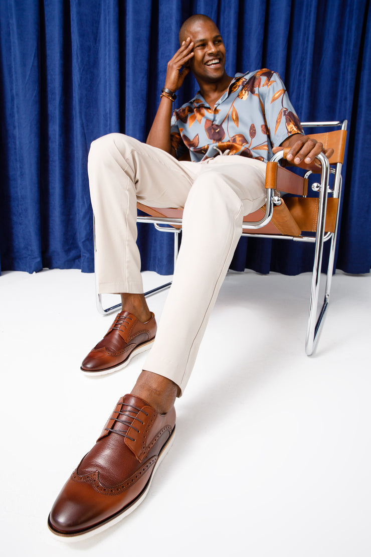 The Molise Brown Wingtip Semi Brogue Derby Shoe