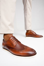 The Molise Brown Wingtip Semi Brogue Derby Shoe