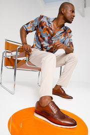 The Molise Brown Wingtip Semi Brogue Derby Shoe