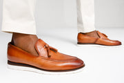 The Cerreto Brown Leather Tassel Loafer