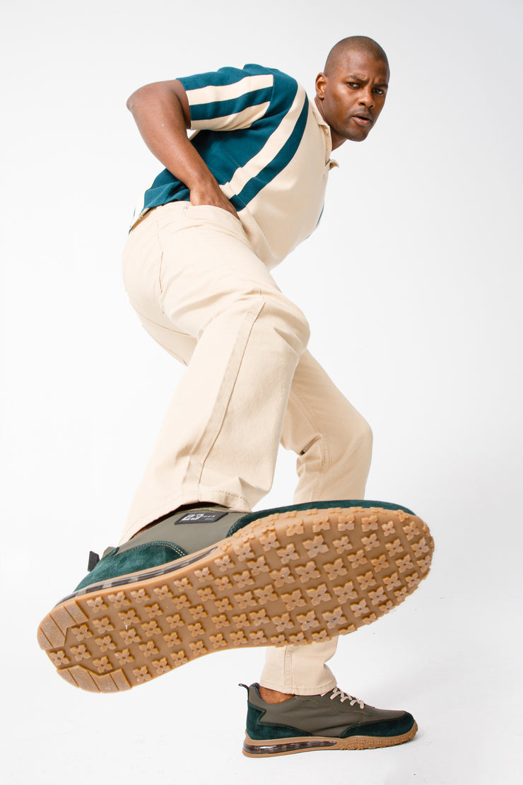 The Tiran Green Leather Sneaker