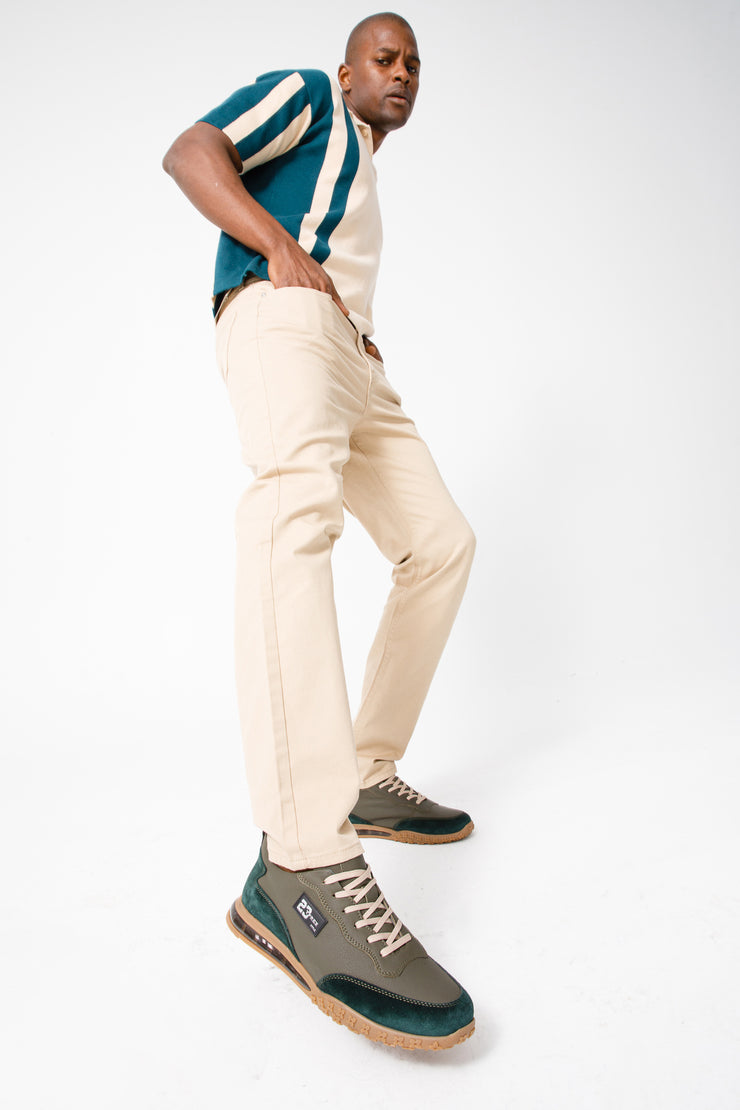 The Tiran Green Leather Sneaker