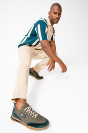 The Tiran Green Leather Sneaker