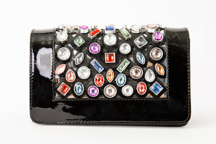 The Capadica Black Stony Patent Leather Handbag