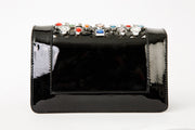 The Capadica Black Stony Patent Leather Handbag