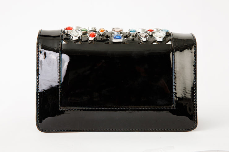 The Capadica Black Stony Patent Leather Handbag
