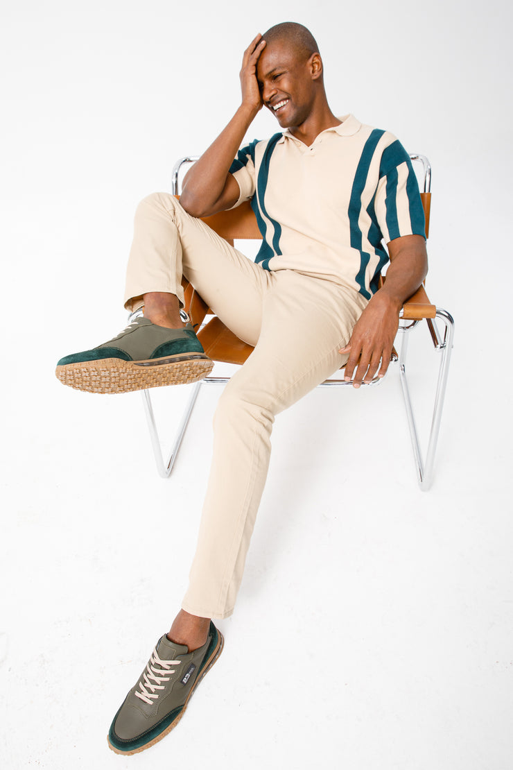 The Tiran Green Leather Sneaker