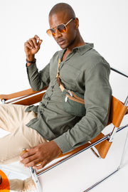 The Erbil Green Leather Sneaker