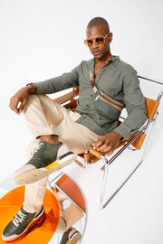 The Erbil Green Leather Sneaker