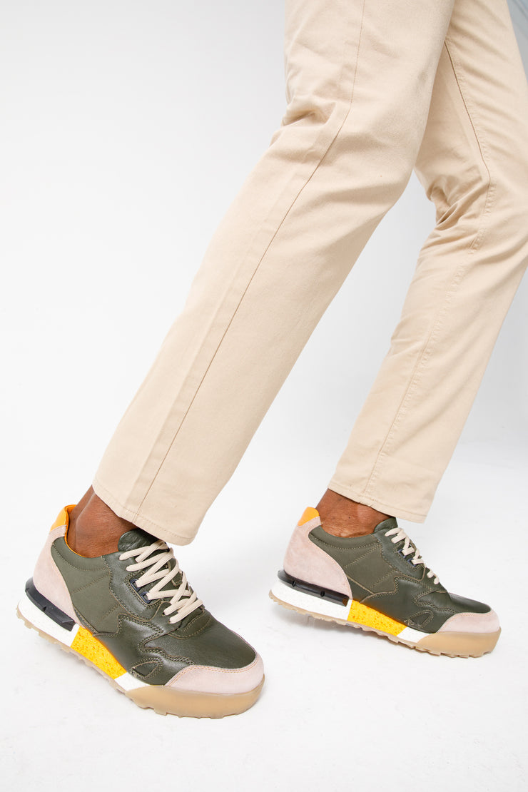 The Erbil Green Leather Sneaker