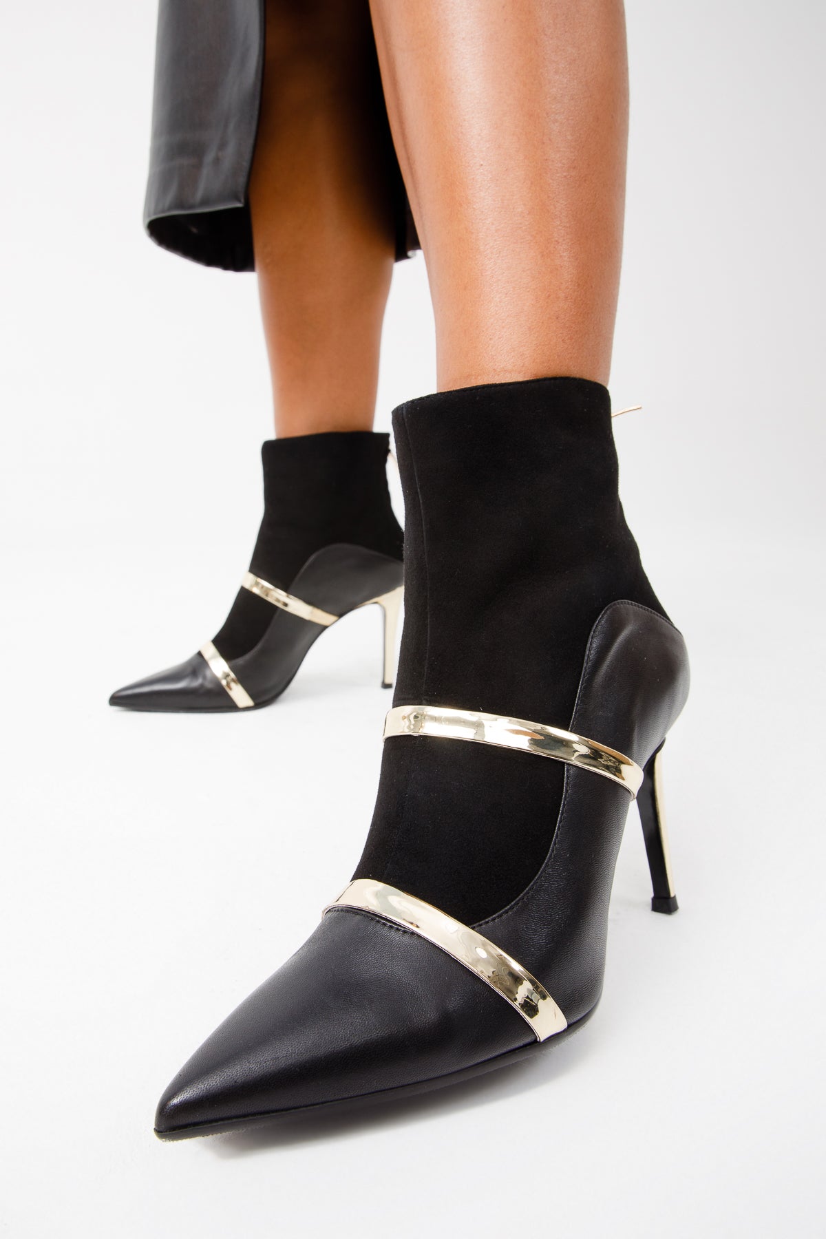 The Manila Black Leather Ankle Women Boot