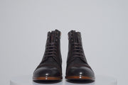 The Anderson Brown Leather & Suede Brogue Lace-Up Boot with a Zipper