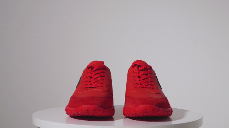 The Tiran Red Leather Sneaker