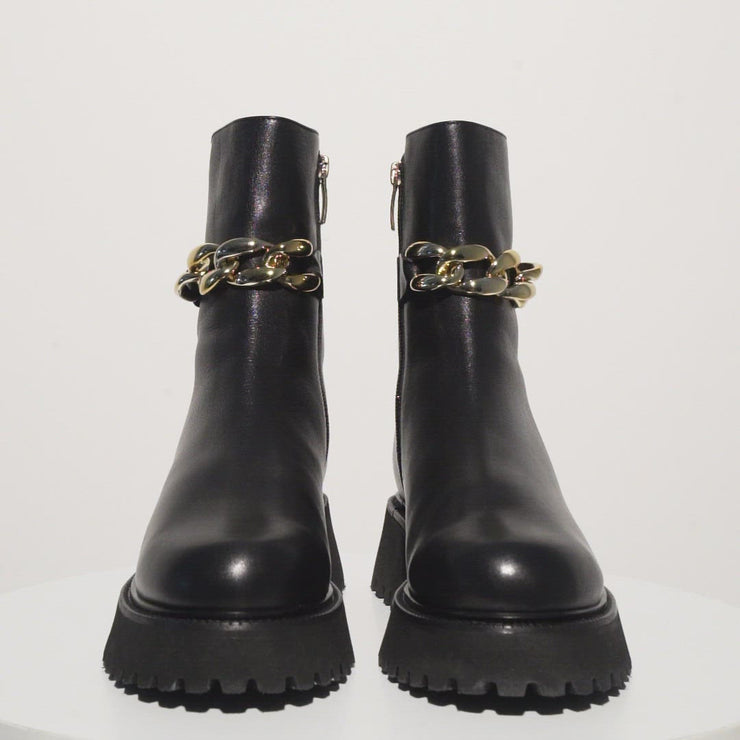 The Nassau Black Leather Ankle Boot