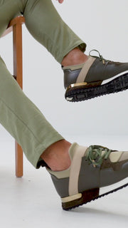 The Reno Green Leather Sneaker