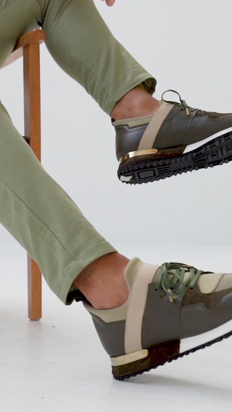 The Reno Green Leather Sneaker
