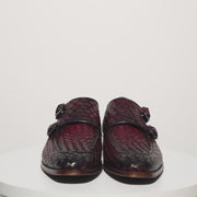 The Turan Burgundy Woven Double Monk Strap Dress Shoe
