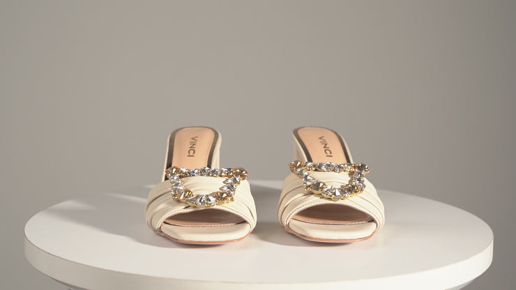 The Micro Cream Leather Sandal